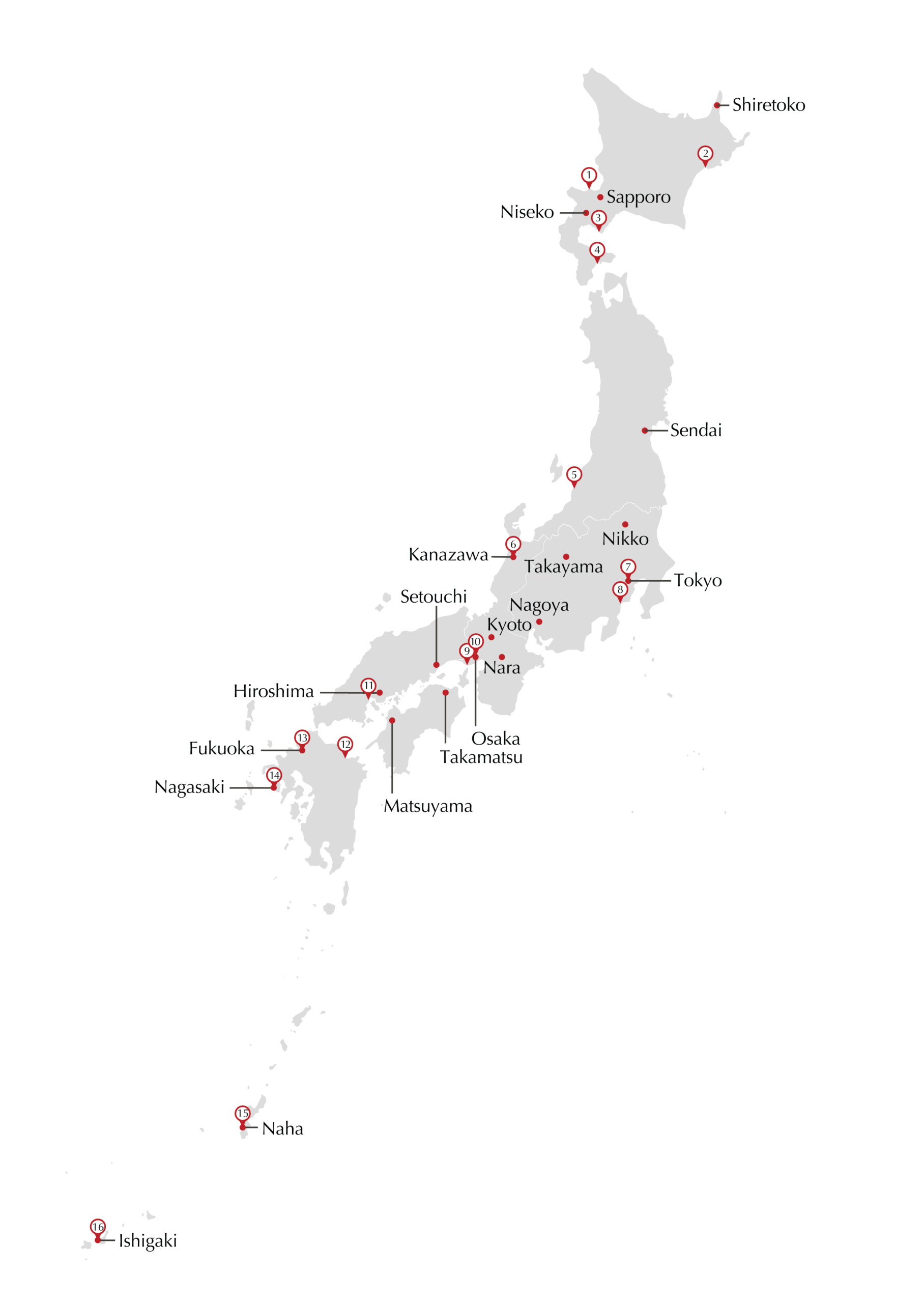 Japan Cruise map
