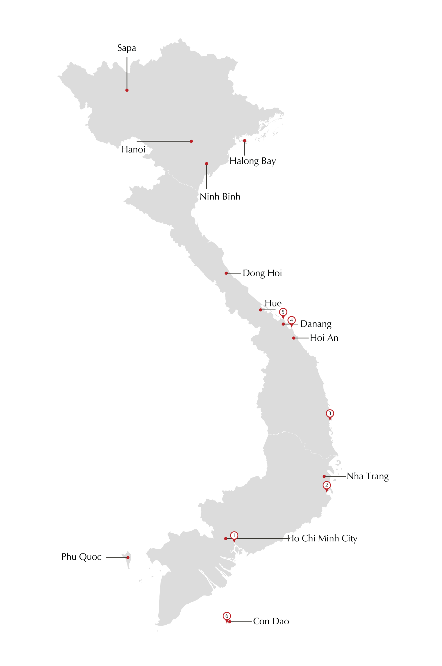 Vietnam Cruise map